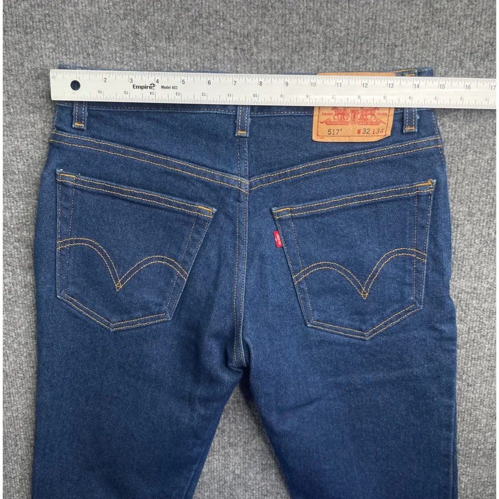 Levi's 517 Bootcut Jeans Mens 32x34 Blue Dark Wash Denim Pants 517-0217
